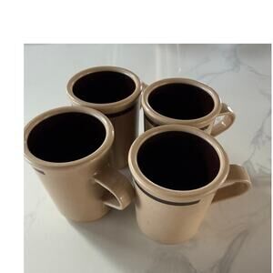VINTAGE Carlisle Coffee Mug Set 4 Tan Speckled Camping RV Break Resistant